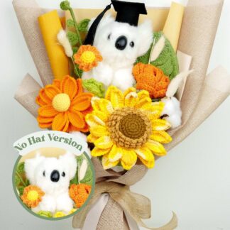 Koala Natural Theme Crochet Sunflower Flowers Bouquet Graduation Gift