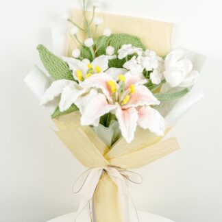 Crochet Large Lily Flower Bouquet / Mother's Day Gift / Graduation Gift / Christmas Gift / Thank You Gift / Get well soon / Knitted Craft