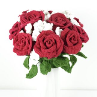 Beautiful Handmade Crochet Rose Valentine's Day Gift Engagement Rose Birthday Gift  Knitted Craft