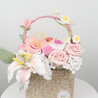 Beautiful Crochet Flower Basket Housewarming Mother's Day Teacher's Gift Home Decor