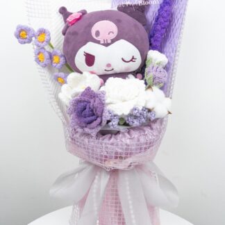 Large Purple Plushie Crochet Flowers Bouquet / Valentine's Day / Birthday / Graduation / Christmas Gift / Knitted Craft