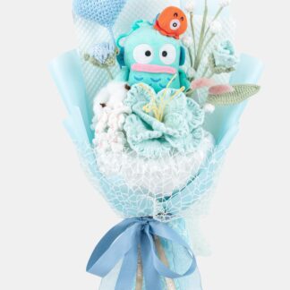 Cute Handmade Crochet Flowers In Blue Theme With Plushie Bouquet Graduation Birthday Valentine's Day Gift
