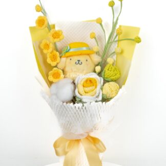 Cute Yellow Theme Yellow Plushie Crochet Flowers Bouquet Graduation Birthday Valentine's Day Gift Knitted Craft