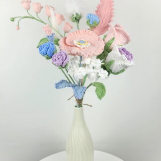 Crochet Corn Poppy Bouquet (Unwrap): Hand-Knitted Everlasting Flowers