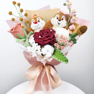 Cute Plushies Crochet Thai Rose Flower Bouquet Valentine's Day Gift Wedding Bouquet Birthday Gift