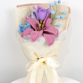 Handmade Crochet Lily Bouquet: Eternal Bloom Gift, Mother's Day Gift Thank You Gift, Get Well Soon Gift