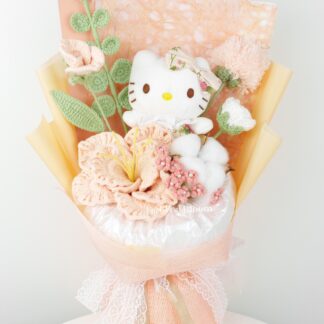 Cute Japanese Style Crochet Balloon Flower Kitty Plushie Bouquet / Graduation Gift / Birthday Gift / Valentin'e Day Gift / Knitted Craft
