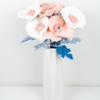 Large Crochet Corn Poppy Flower: Handmade Knitted Home Decor