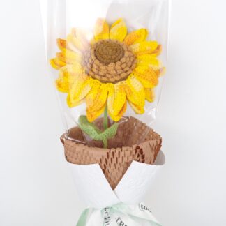 Beautiful Handmade Large Crochet Sunflower with Wrapping / Valentine's Gift / Graduation Gift / Teacher's Gift / Knitted Craft