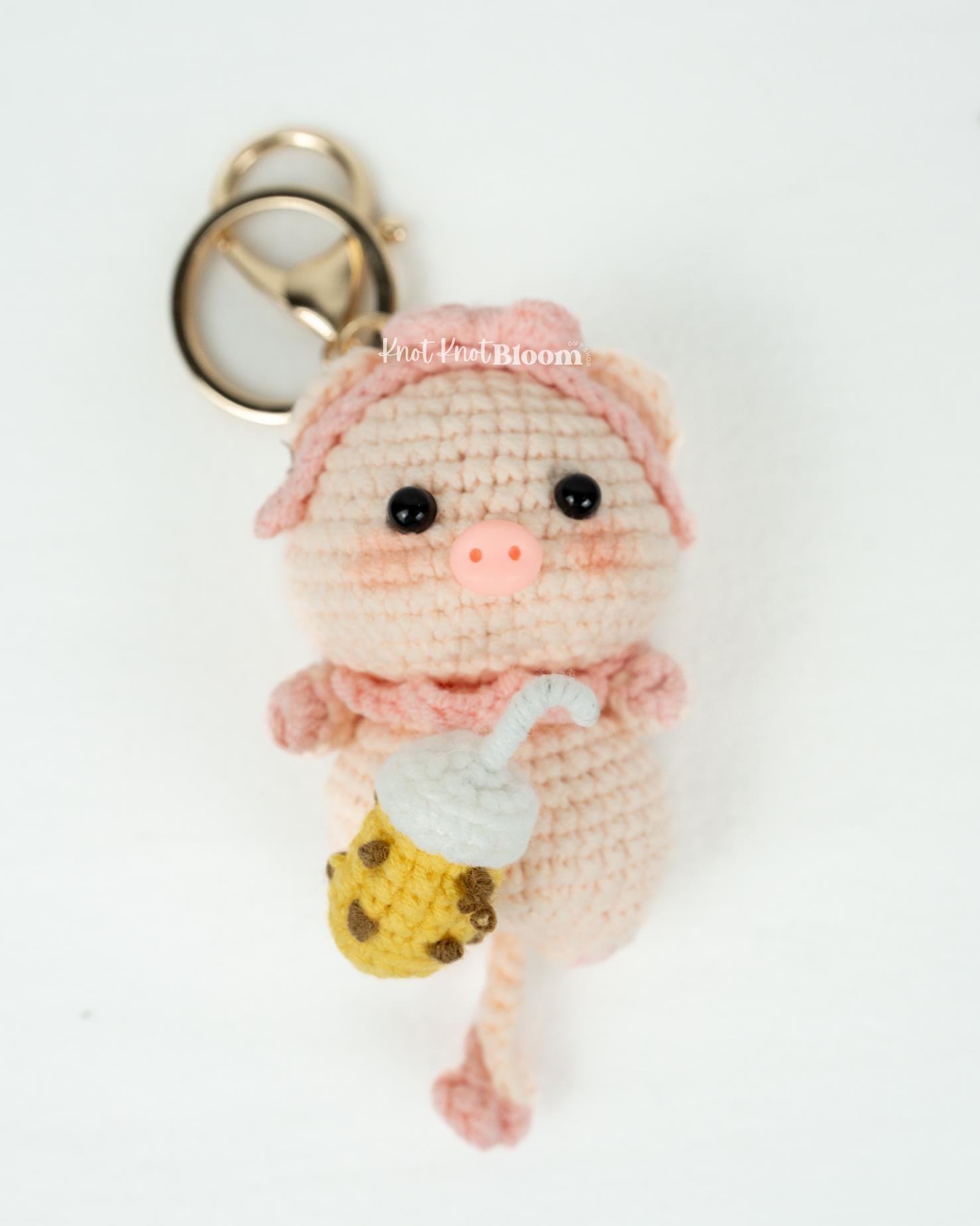 Crochet Animal Cow Bunny Pig Keychain / Bag Charm / Gift For Daughter, Girlfriend & Mum / Birthday Gift/ Xmas Gift / School Bag Keychain - Image 4