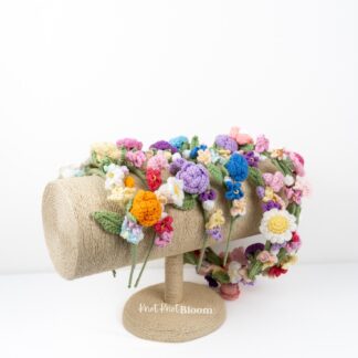 Handmade Crochet Flower Crown: Bridal Headband, Fairy Party Wear Hair Accessories