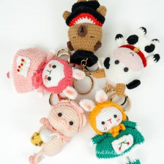 Crochet Animal Cow Bunny Pig Keychain / Bag Charm / Gift For Daughter, Girlfriend & Mum / Birthday Gift/ Xmas Gift / School Bag Keychain