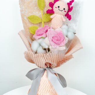 Crochet Axolotl Flower Bouquet: Knitted Kids Gift