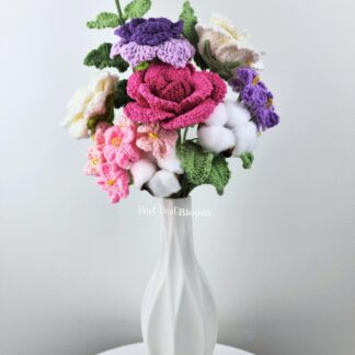Beautiful Crochet French Roses Bouquet (Unwrap) Mother's Day Birthday Graduation Gift Home Decor