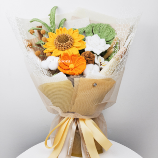 Handmade Crochet Sunflower Bouquet: Everlasting Floral Gift, Graduation Gift, Get Well Soon Gift