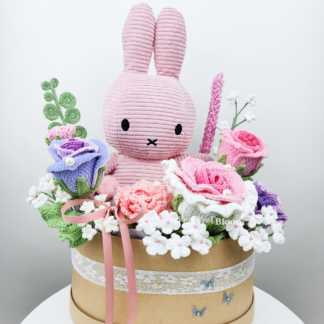 35cm Large Pink Plushie Crochet Flowers Basket Graduation Gift Birthday Gift Special Gift For Girlfriend